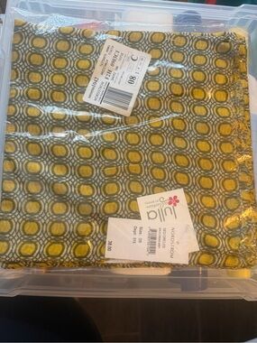 Geometric Mustard and Gray Scarf